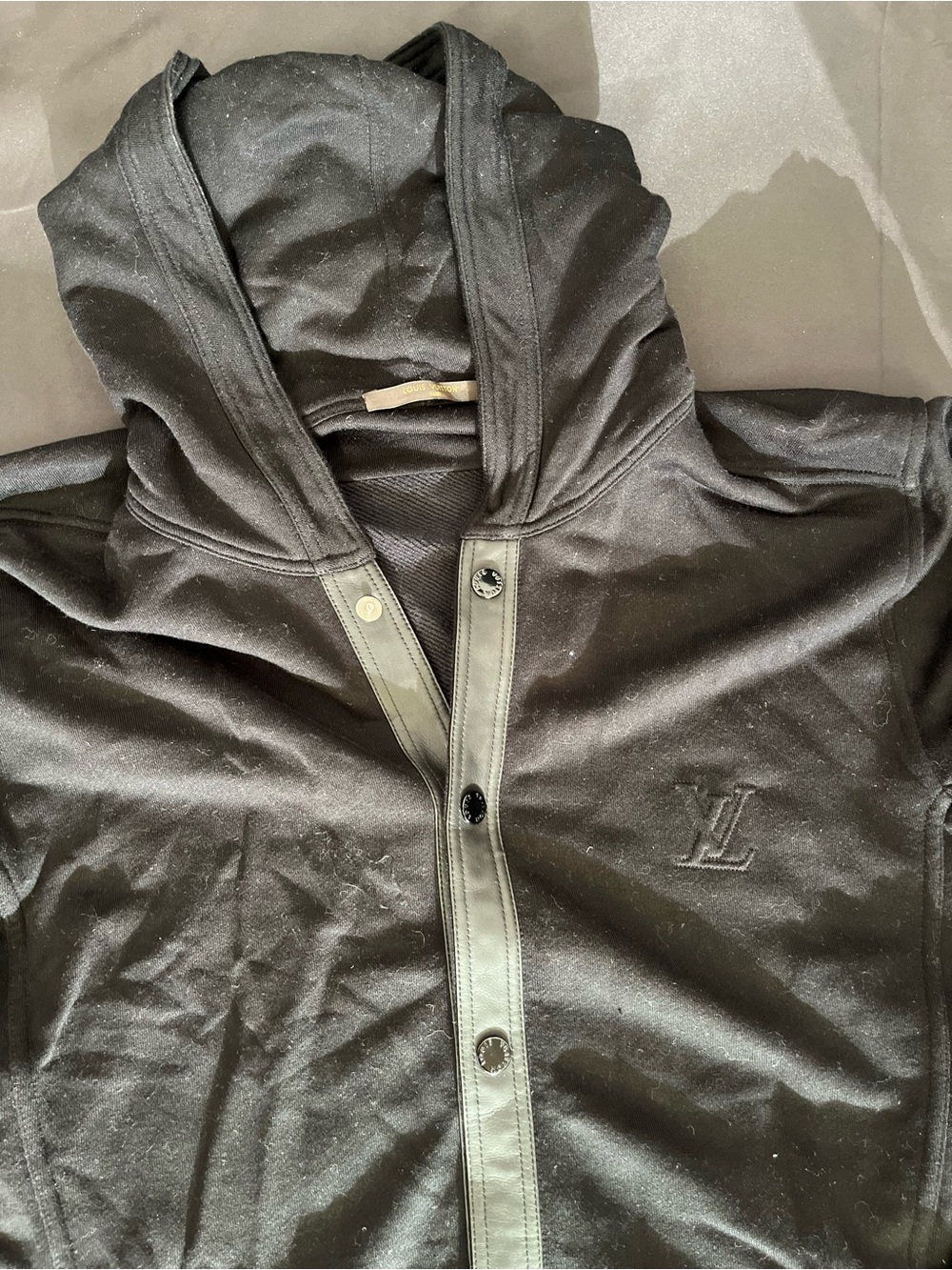 Louis Vuitton Black Sweatshirt with Gold Logo Tag